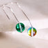 Boucles d'oreilles pendantes en chaîne de verre Galaxy | Argent sterling 925 | Lune émeraude